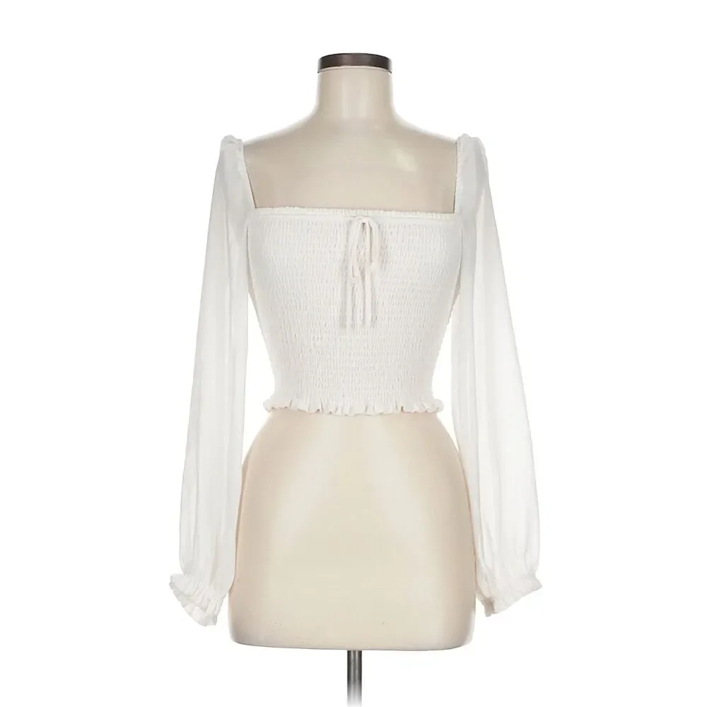 Aritzia Wilfred Saga Blouse in Light Birch EUC